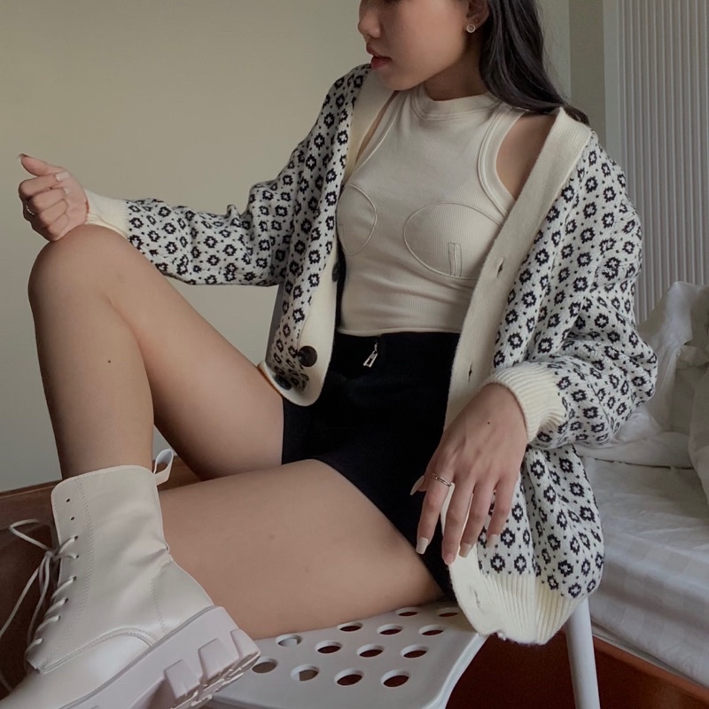 Áo Cardigan len thổ cẩm form rộng , áo khoác nữ