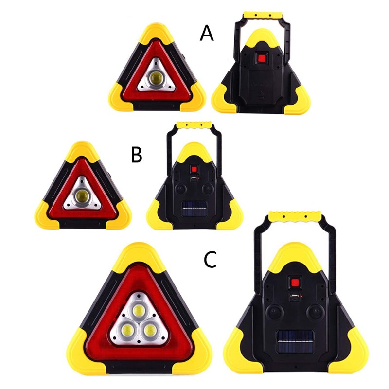 LIDU Multi Function Triangle Warning Sign Car LED Work light Road Safety Emergency