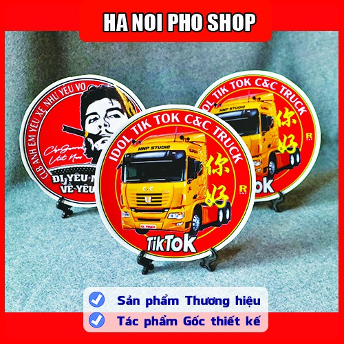 03 Tem Đi Yêu Nghề &amp; Đầu Kéo C&amp;C TikTok Xe Tải, Logo Phản quang chống nước - HNP Studio Shop