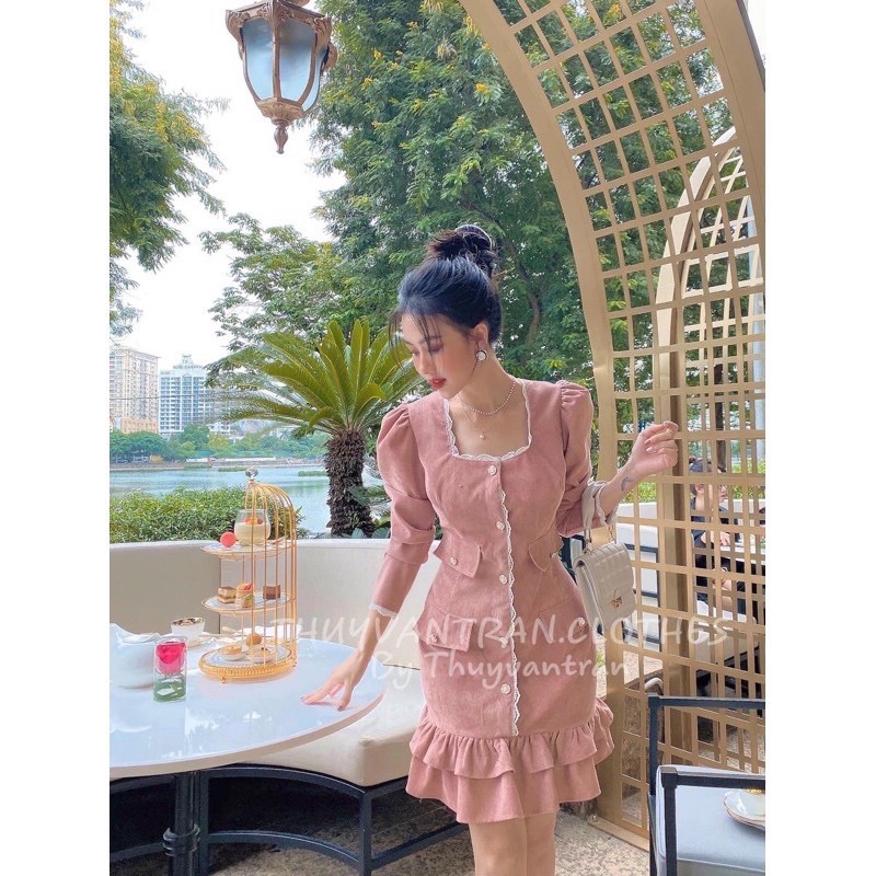 🌸 Váy Xinh🌸 Váy Nhung Hồng Tiểu Thư Siêu Hottttt👸🏻 | BigBuy360 - bigbuy360.vn