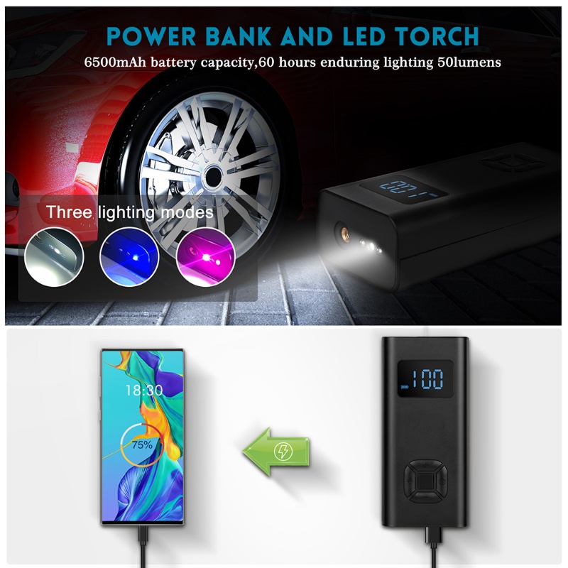 Thiết bị bơm hơi nhỏ gọn cho lốp xe hơi / xe máy / xe đạp điện tiện dụng