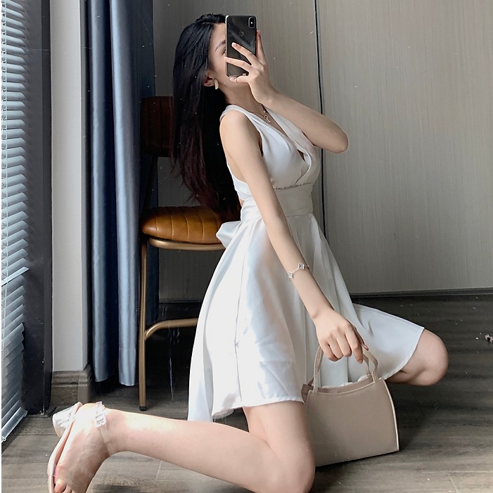 Đầm hai dây nữ dáng xòe Emilyshop
