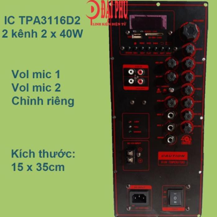 Combo Mạch loa kéo 3 tấc đôi TPA3116D2 2 kênh riêng biệt