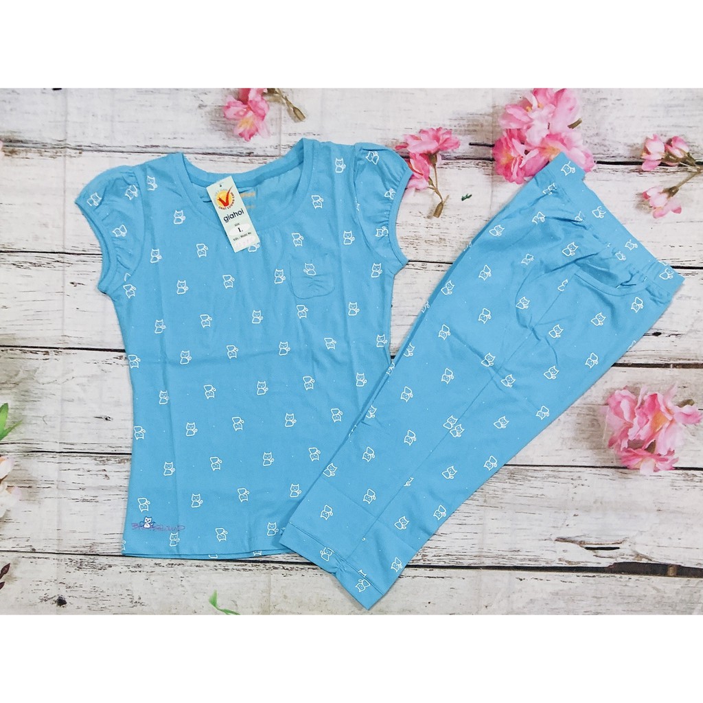 Bộ thun cotton mèo nét Gia Hồi Quần lửng, đủ màu đủ size