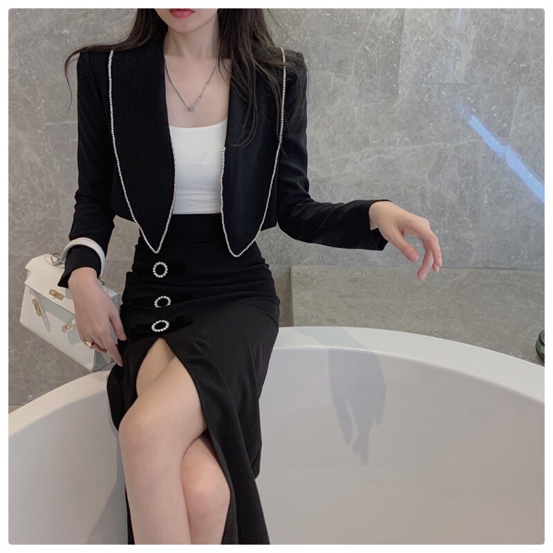 Chân Váy Dài Đính Nút Kiểu Xẻ Tà Gợi Cảm - SOGI CV03 | BigBuy360 - bigbuy360.vn