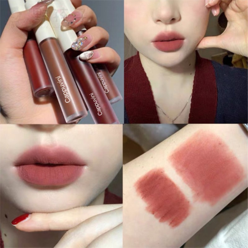 2021 Velvet Lip Glaze Waterproof Lasting Moisturizing And Not Easy To Fade Nude Lip Gloss Lipstick Cosmetics [blackpink]