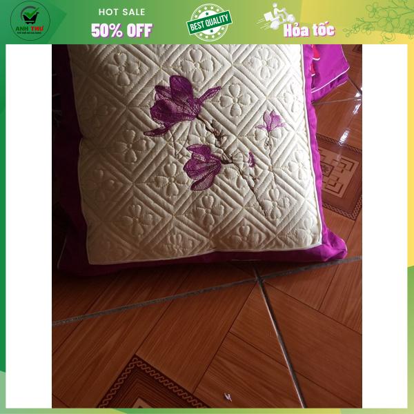 Áo gối Satin họa tiết thêu hoa siêu đẹp kích thước 45*65cm