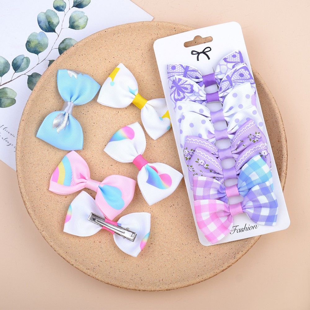 Bộ 8 kẹp tóc KIDSBOWS hình nơ nhiều kiểu xinh xắn dành cho bé gái