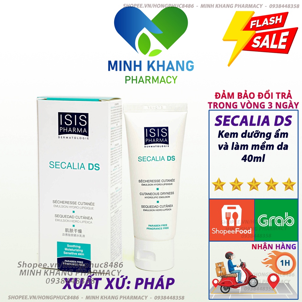 Kem dưỡng ẩm giảm da khô, da kích ứng ISIS PHARMA SECALIA DS MKPHH Che tên sản phẩm