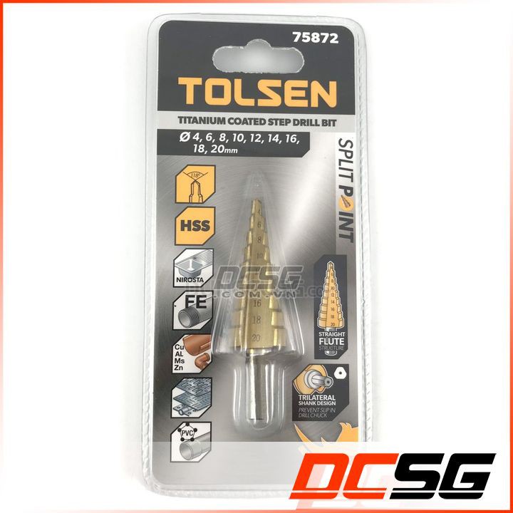 Mũi khoan bậc 4.0-20mm Tolsen HSS 75872