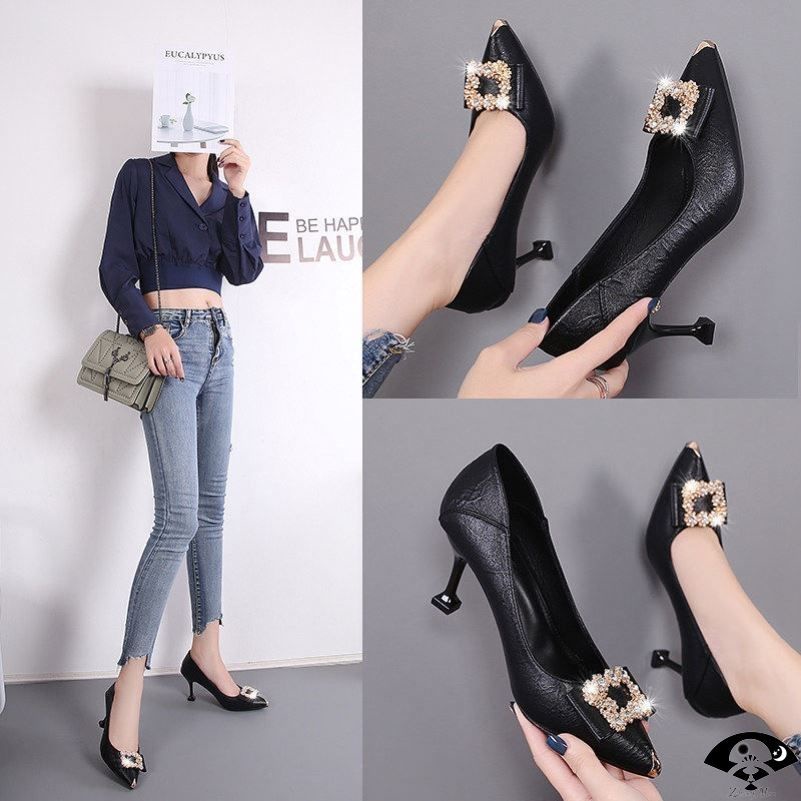 Giày Cao Gót Da Mềm Mũi Nhọn Thời Trang Công Sở Mới Cho Nữ S