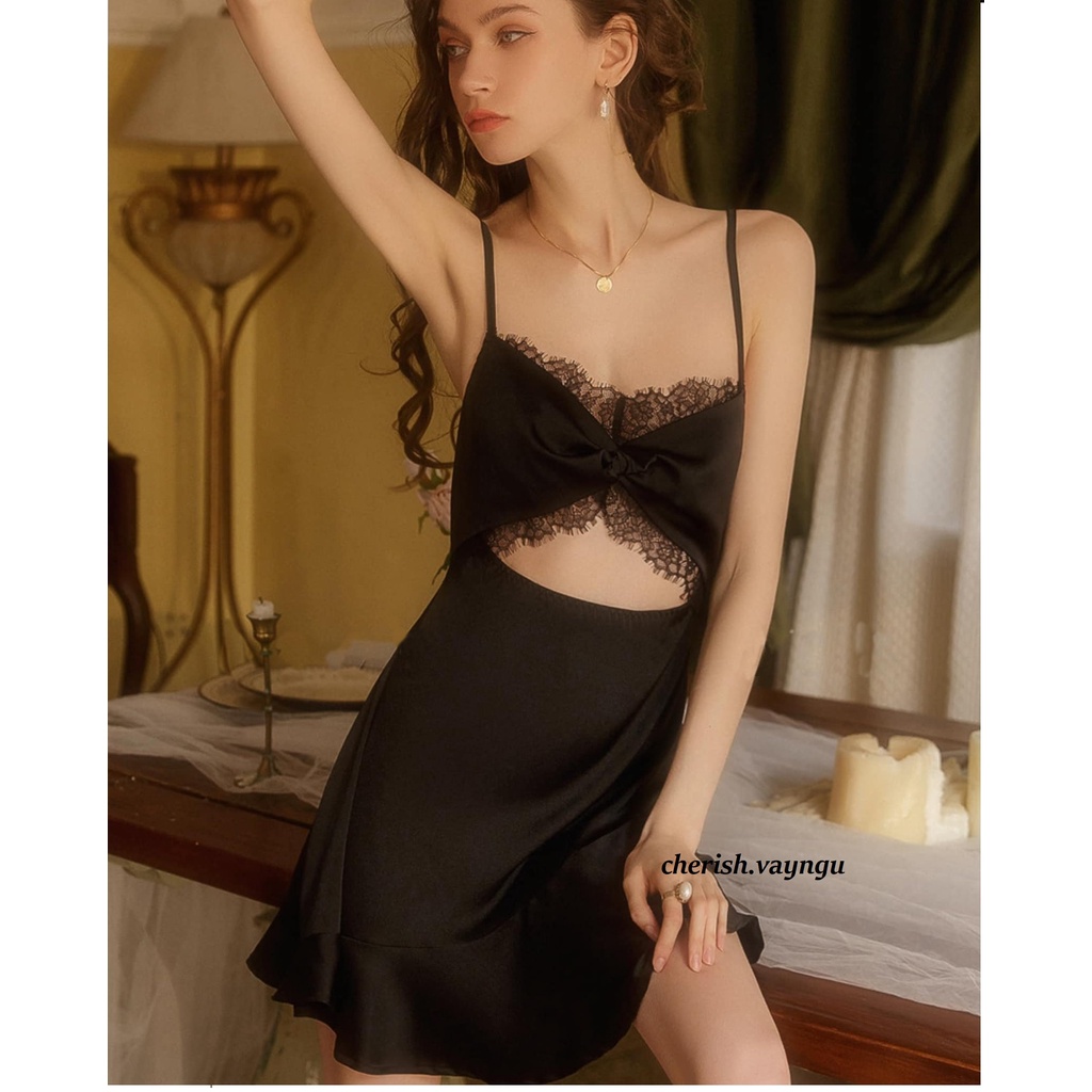 (M.108) Váy ngủ lụa sexy cao cấp Đầm mặc nhà gợi cảm quyến rũ