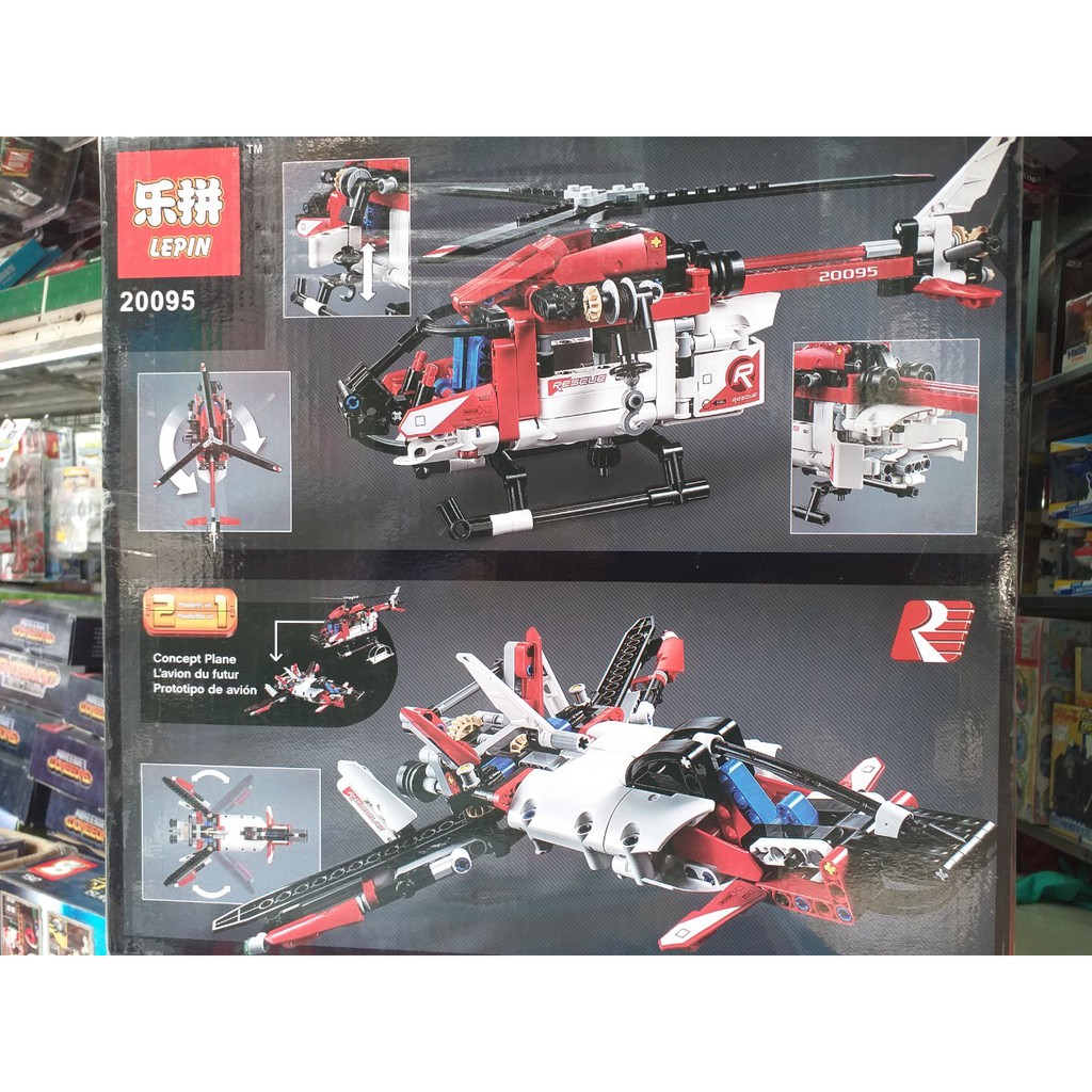 Đồ chơi lắp ráp xếp hình Not Lego Technic 42092 Lepin 20095 trực thăng cứu hộ 364 mảnh