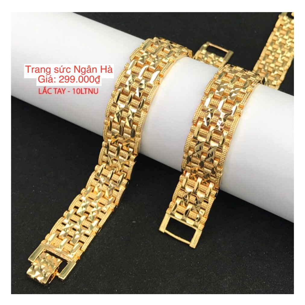 Lắc tay nam nữ Titan mạ vàng 24K phủ Nano 2 lớp siêu bền, không ngứa