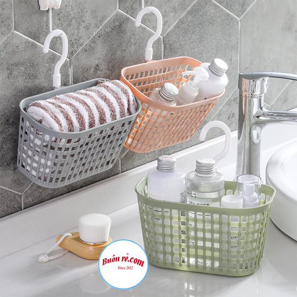 Rổ treo bồn rửa bát, nhà tắm có móc Việt Nhật  - Rổ treo đồ tiện ích có móc  Br01441