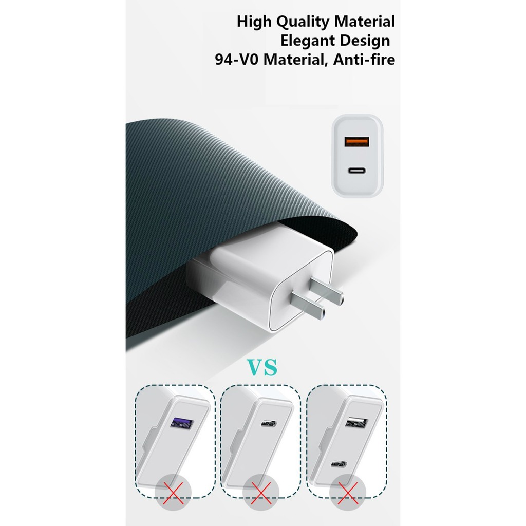 US/EU PD Quick Charg QC 4.0 3.0 PD Charger 20W USB Type C Fast Charger for iPhone XS XR 11 12 Mini Pro Max Xiaomi Samsun