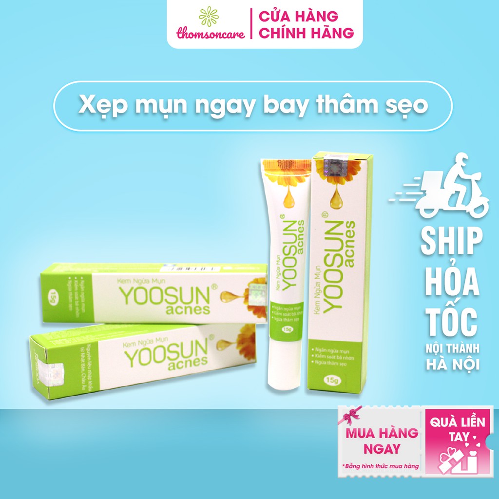 Kem ngăn ngừa mụn Yoosun Acnes - Tuýp 15g từ thảo dược, giúp da hết mụn, mờ sẹo, giảm thâm da