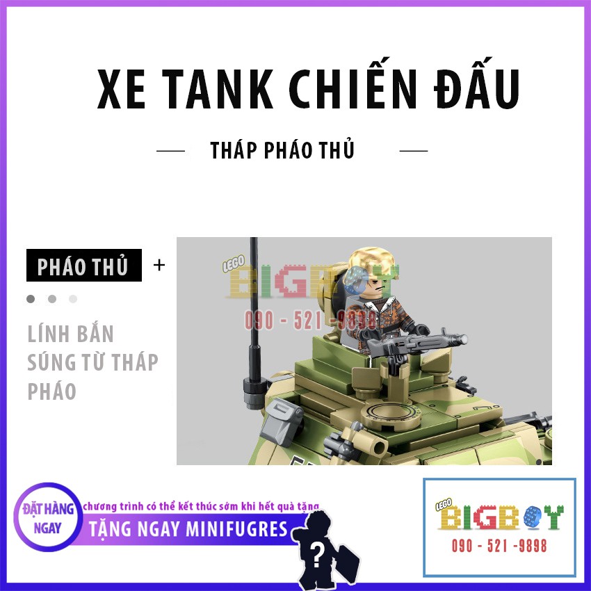 [GIẢM GIÁ] Đồ Chơi Xếp Hình Lego Xe Tank Quân Sự Cao Cấp 0108, 858PCS, Chất Liệu ABS