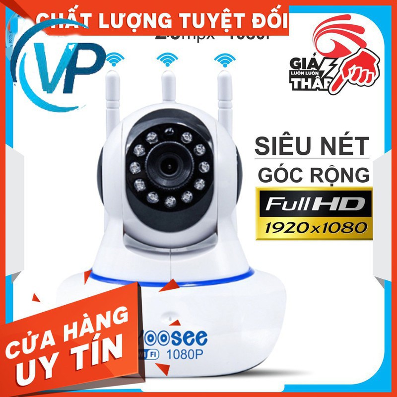 [ GIÁ HUỶ DIỆT] Camera Wifi Không Dây Yoosee 3 Râu 2.0 FULL 1080P