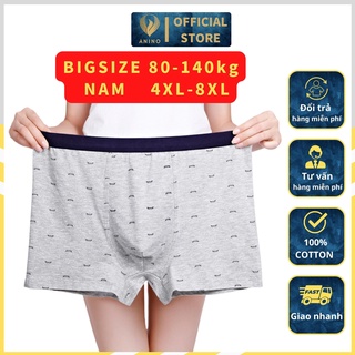 Quần Lót Nam Big Size DÁNG SỊP ĐÙI BOXER 100% Cotton  họa tiết cao cấp co giãn 4 chiều 80-130kg