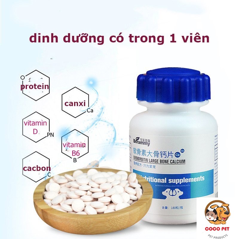 Canxi BORAMMY Cho Chó Mèo Hỗ Trợ Chắc Xương, Răng Bổ Sung Canxi Cho Mèo Bầu Và Nuôi Con
