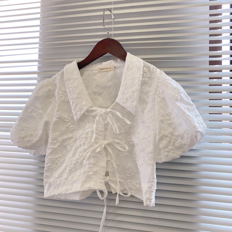 Lulu top áo croptop tay phồng