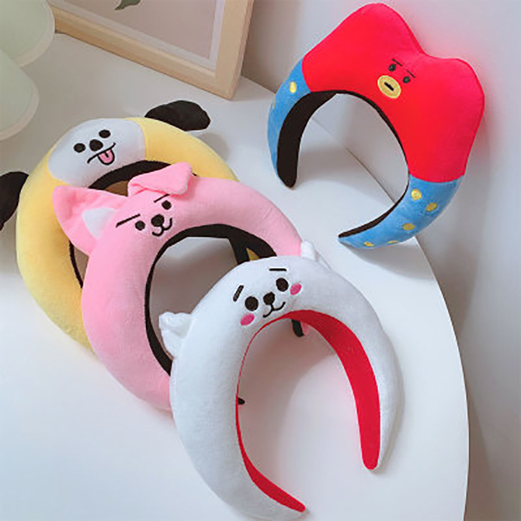 Băng Đô Rửa Mặt / Trang Điểm Họa Tiết Hoạt Hình Bts Bt21 Dễ Thương Cho Nữ