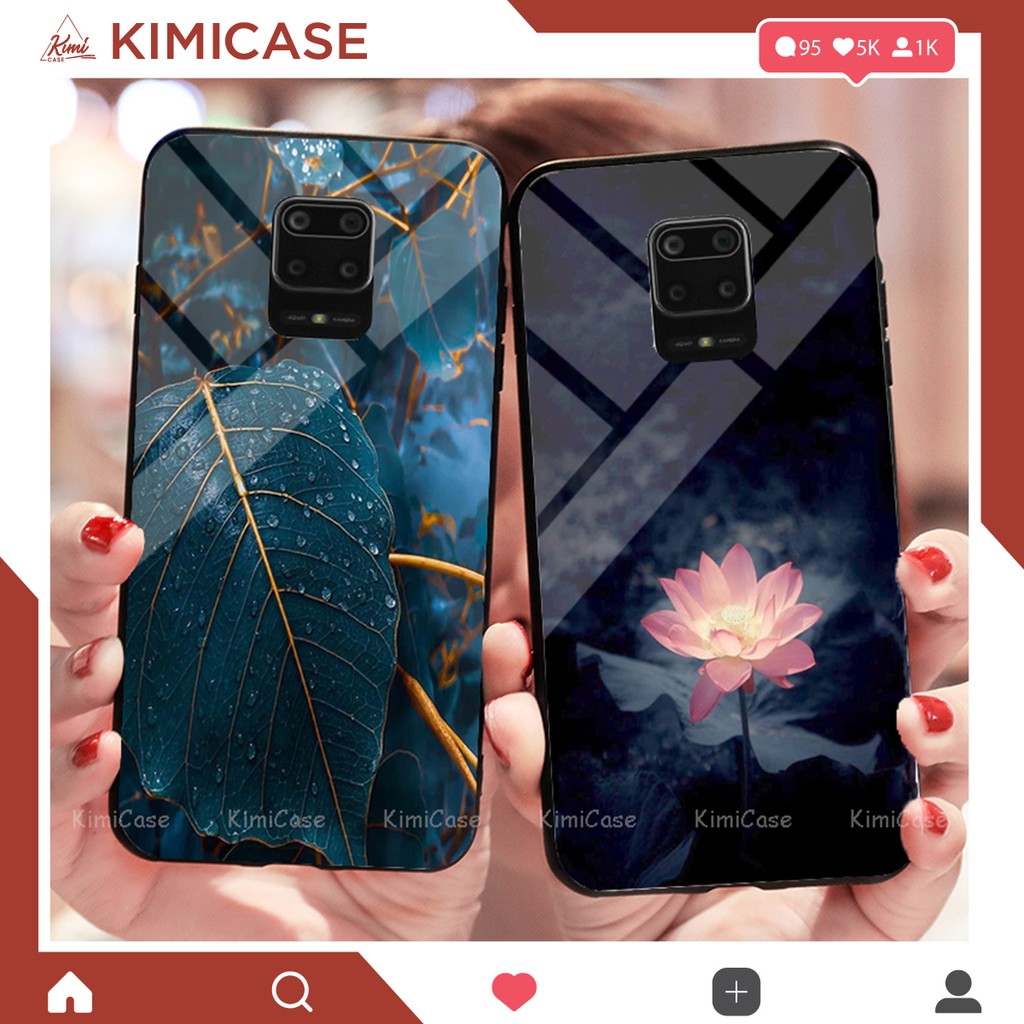 Ốp Huawei Mate 20 , Mate 20 Pro lưng kính cường lực hoa lá ( VIDEO QUAY THẬT )