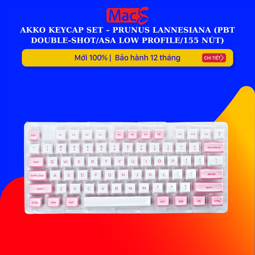 Bộ AKKO Keycap set cho bàn phím cơ – Prunus Lannesiana (PBT Double-Shot/ASA Low profile/155 nút)