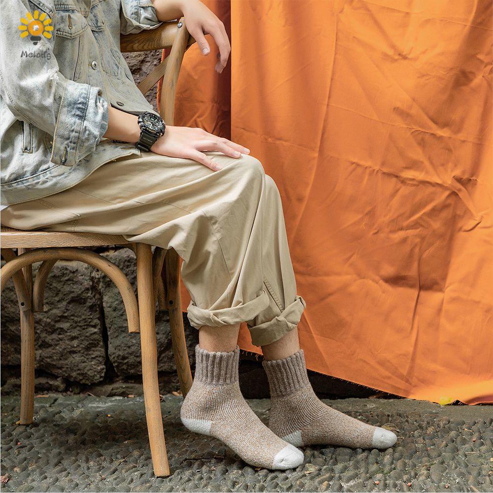 Tất len dày giữ ấm mùa đông chống lạnh nhiều màu retro dành cho nam