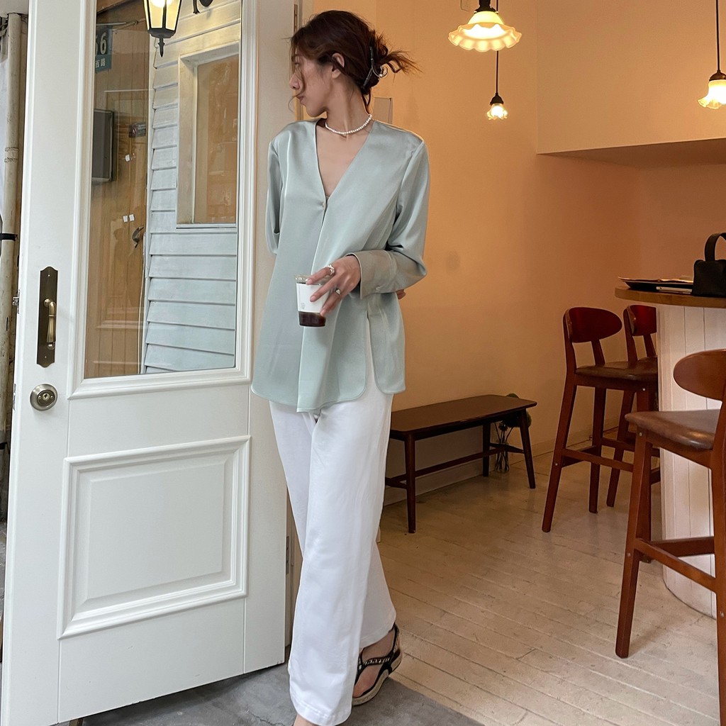 Áo CARDIGAN lụa mỏng - Áo khoác lụa dài tay Liola thiết kế