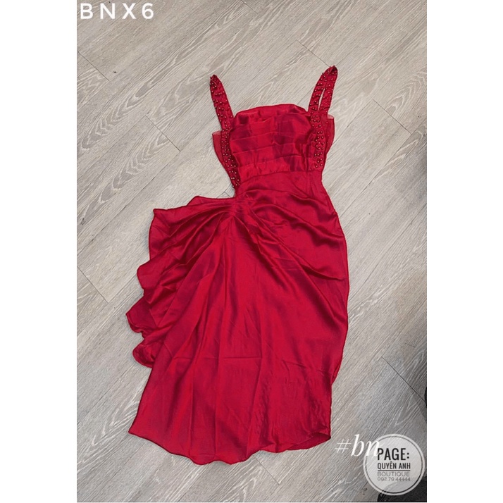 Đầm Body 2 Dây Bản To 2 Màu Chất Umi Đính Cườm Có Mút Mặc Đẹp Tôn Dáng NEW UNISEX