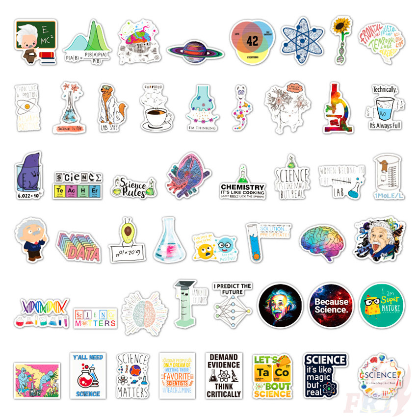 ❉ Fun Science &amp; Chemistry Laboratory Series 04 Einstein Equation Stickers ❉ 50Pcs/Set Fashion DIY Waterproof Decals Doodle Stickers