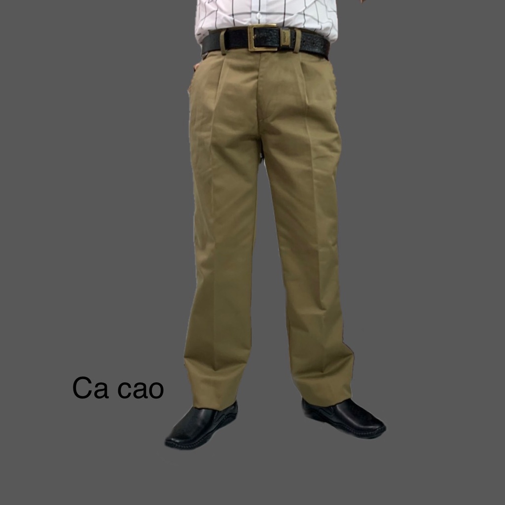 Quần kaki nam trung niên ống suông xếp ly sang trọng trang nhã - Xưởng may Phúc Hằng
