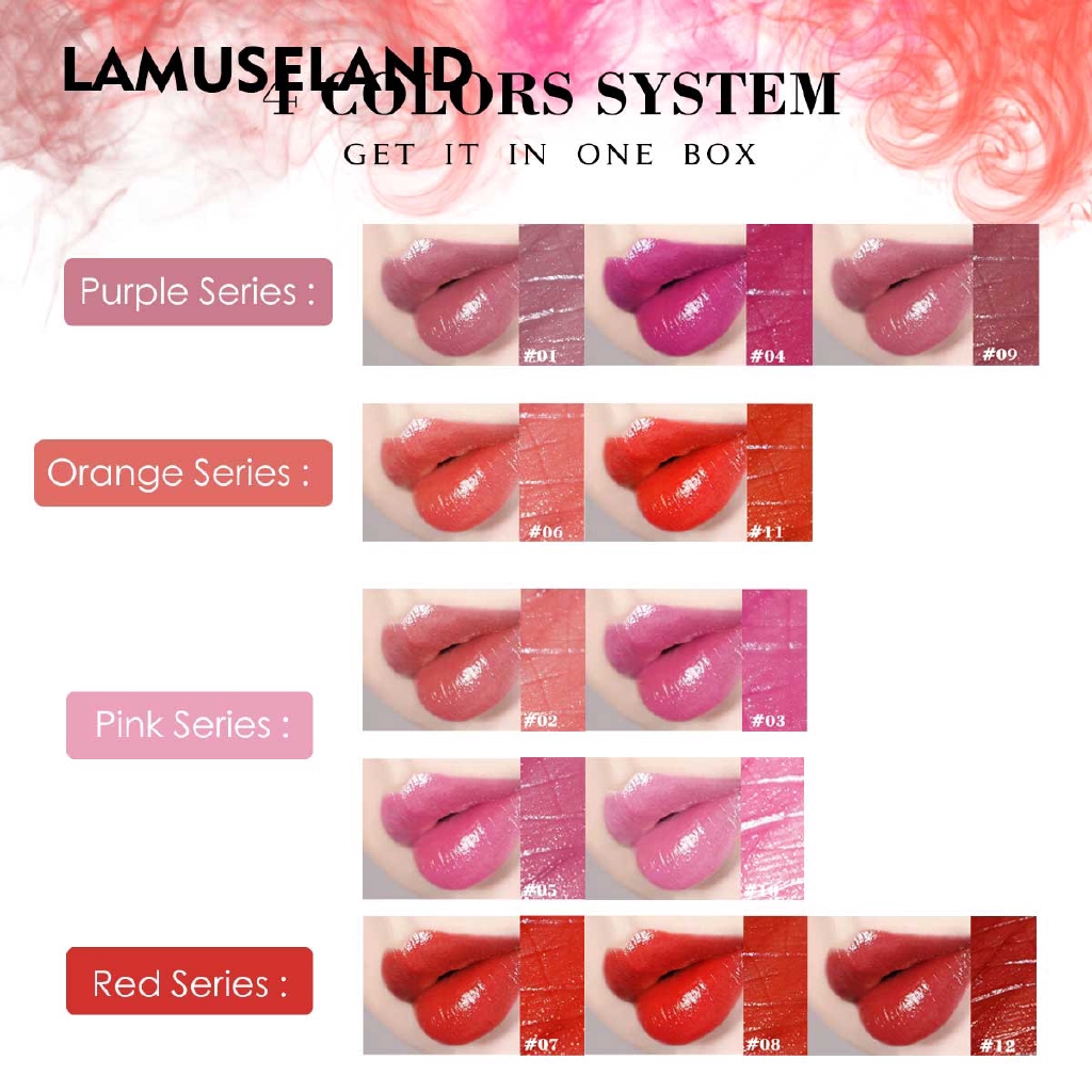 LAMUSELAND Makeup Lip Gloss and Waterproof Black Eyeliner Pen LAS402 Set 12Pcs/Set | BigBuy360 - bigbuy360.vn