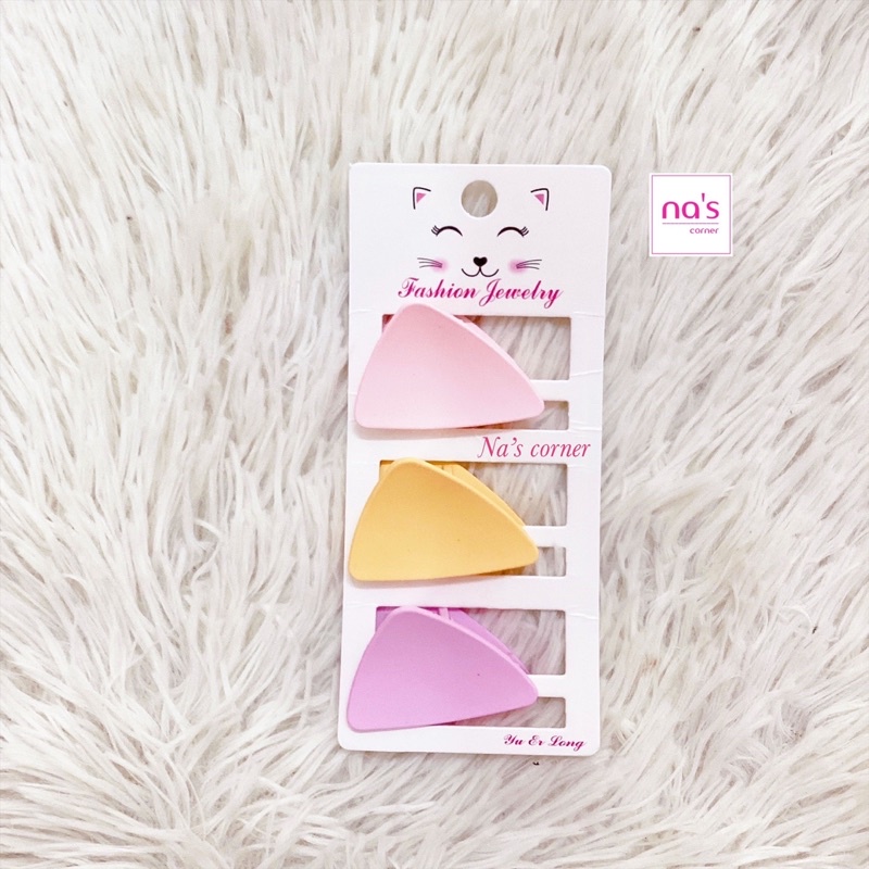 Bộ 3 kẹp tóc gấp tóc gắp càng cua 7 răng nhỏ nhựa mịn đẹp vintage