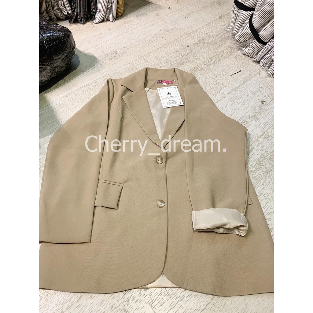 Áo blazer nữ áo vest khoác ngoài phong cách hàn quốc màu đen nâu tây kẻ 2 lớp