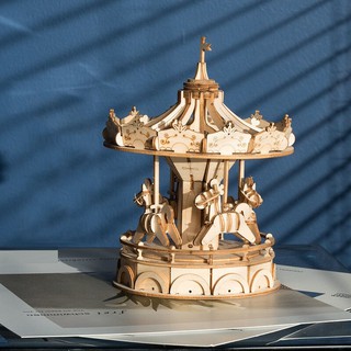 Đồ chơi lắp ráp gỗ 3D Mô hình Vòng Quay Ngựa gỗ