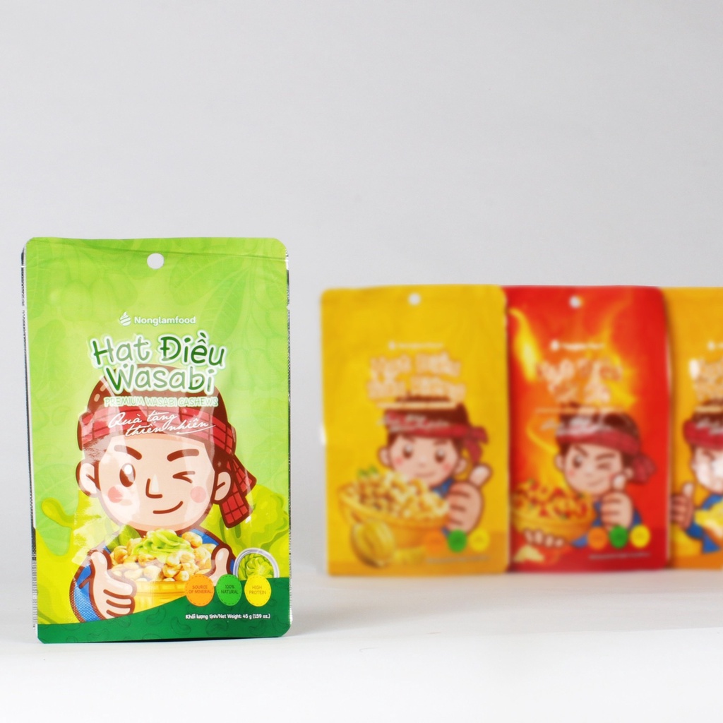 Hạt điều wasabi Nonglamfood 45g | Premium wasabi cashews