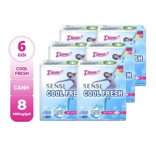 Comb 6 gói băng vệ sinh Diana sensi cool fresh có cánh
