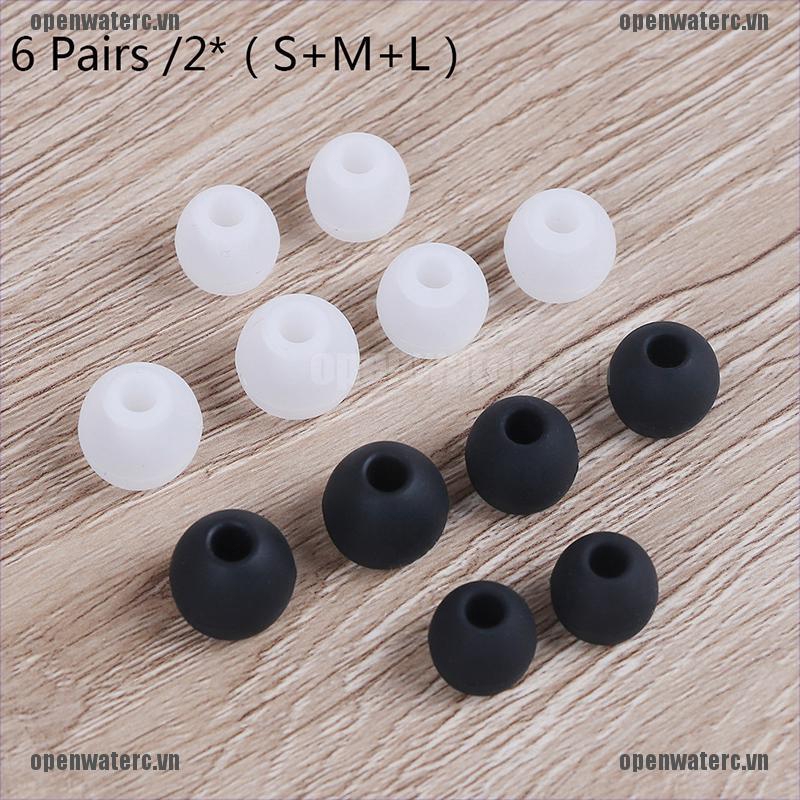 Opc Set 6 Cặp / 2 * (S + M + L) Tai Nghe Nhét Tai Bằng silicone