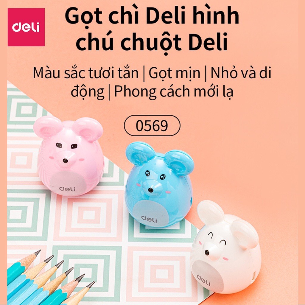 Gọt chì Deli Hình chú chuột - E0569 - Gọt bút chì Deli cao cấp - MIYABI STORE