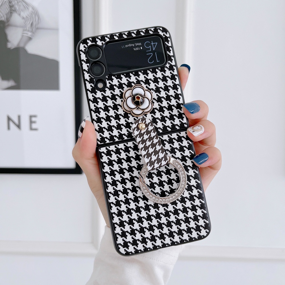 Bao Da Điện Thoại Chống Sốc Họa Tiết Hoa Chi Trà Lấp Lánh Cho samsung galaxy zflip5 z flip 3 z flip 4 5g z flip3 z flip3 zflip4 Ốp