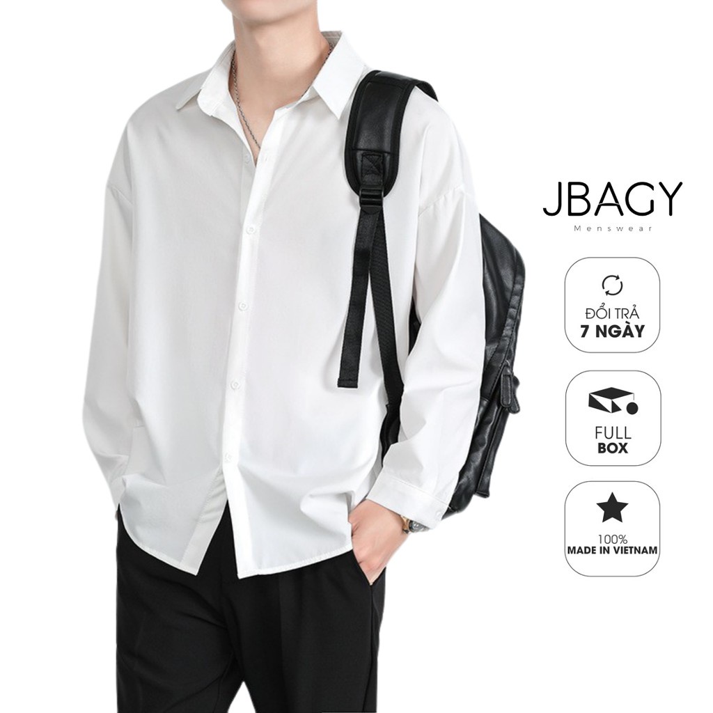 Áo sơ mi trắng nam form rộng DUKY bản Premium vải lụa lạnh thời trang JBAGY - JBS05 - Hàng mới về
