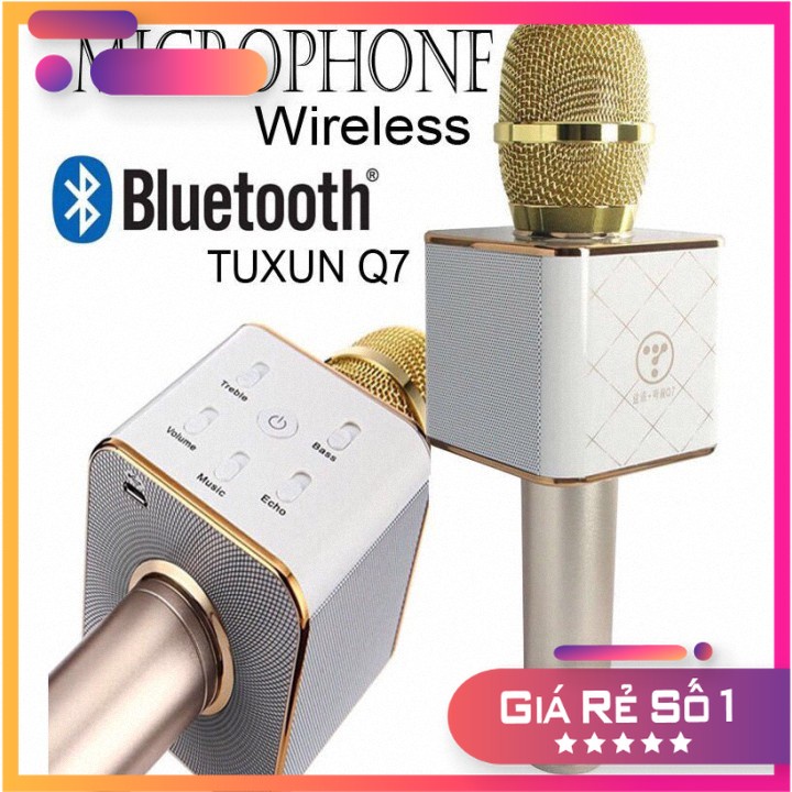 Micro Karaoke Q7 Hát Tích Hợp Loa Ngoài Bluetooth |Phutuan91