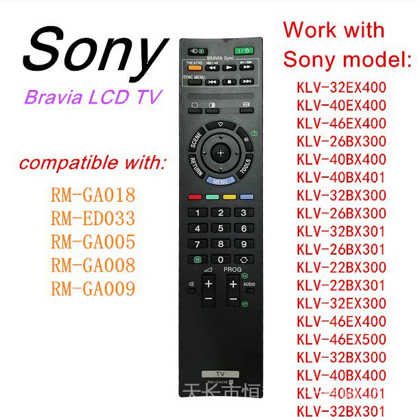 Điều khiển từ xa RM-GA019 mới cho điều khiển từ xa Sony Bravia TV RM-ED033 KLV-26BX300 KLV-32BX300 K