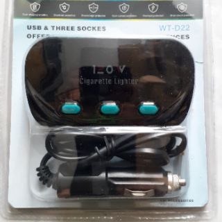Sạc xe hơi 3 tẩu + 2 usb Weitoo WT-22 - Hồ Phạm
