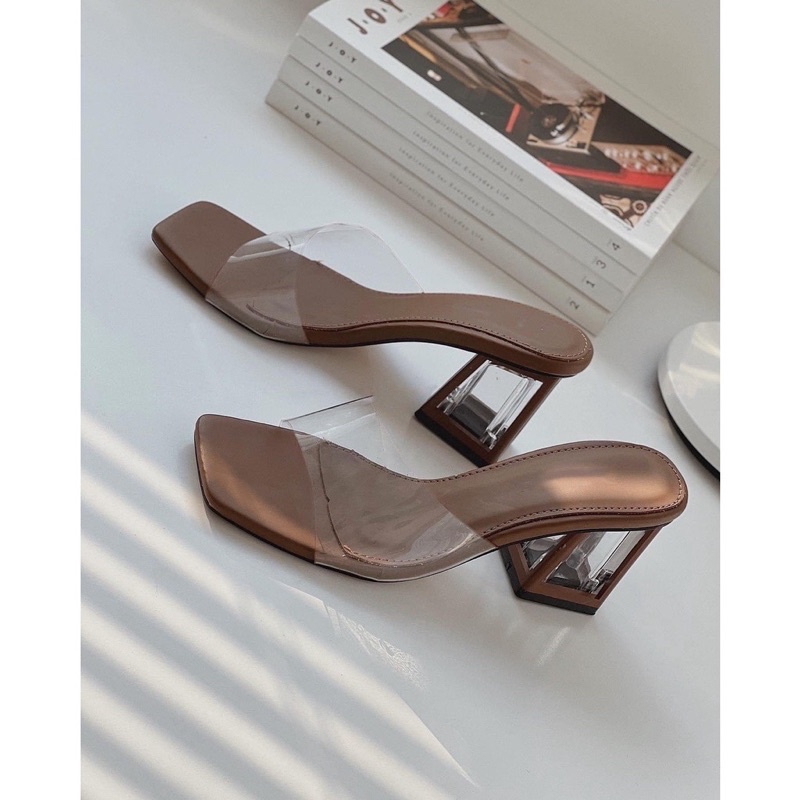 guốc cao gót Nâu Tây