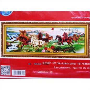 Tranh thêu chữ thập Mã đáo thành công 222980 NCS-NGỌC CHÂU SHOP