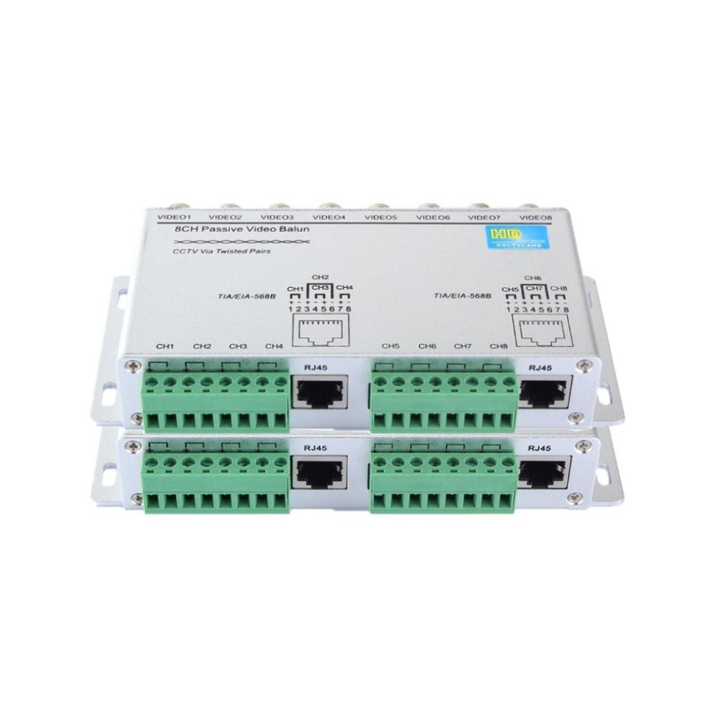 Bộ chuyển đổi tín hiệu cáp đồng trục sang cáp mạng 8 kênh bnc